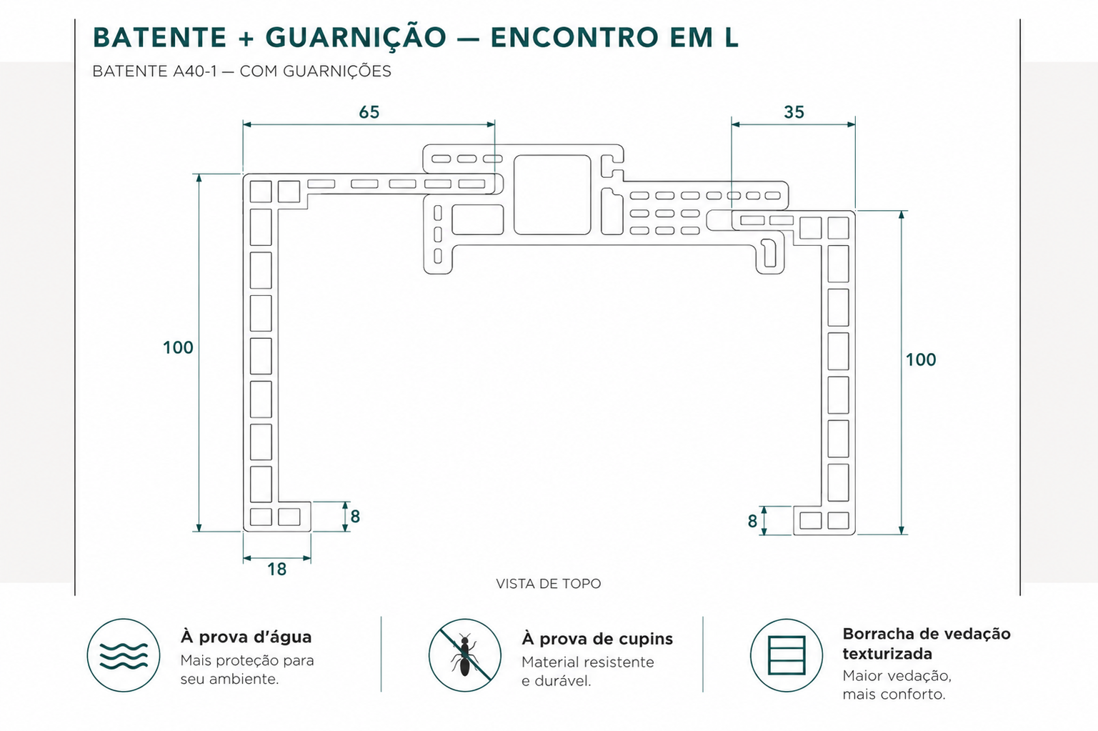 Desenho técnico do batente A40-1