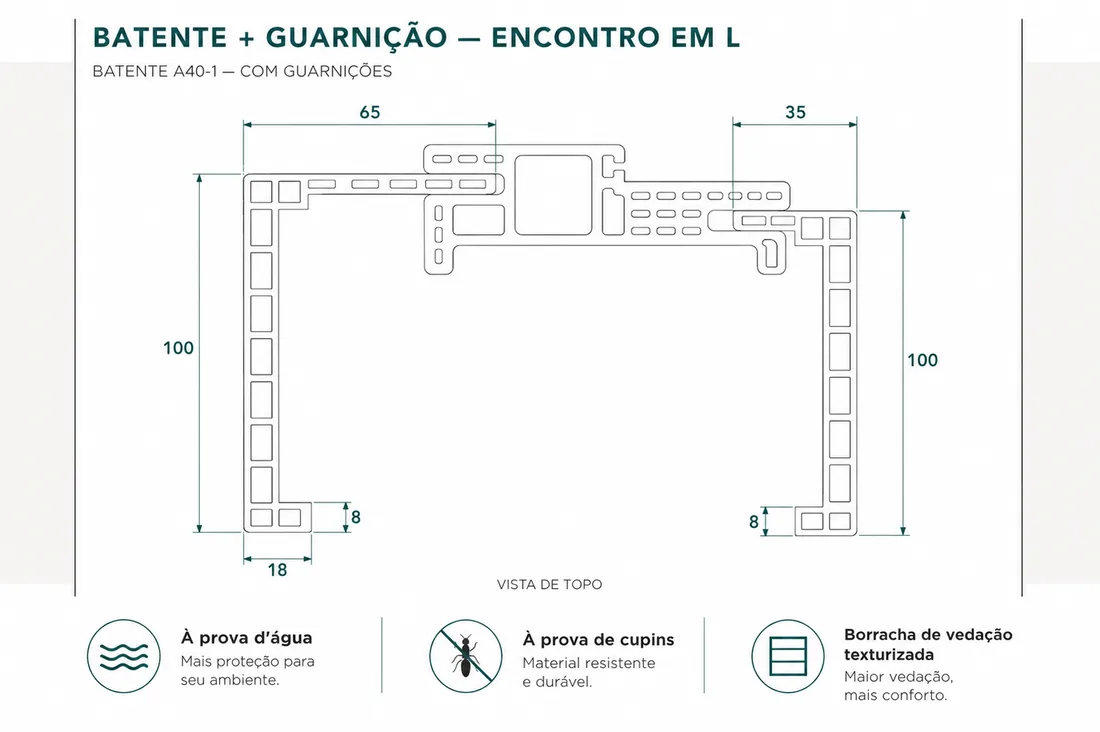 Desenho técnico do batente A40-1